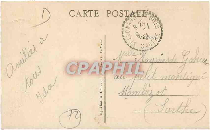 CPA Les Alpes Mancelles Saint Leonard des Bois Sarthe Le coin des Touristique  — Rückseite