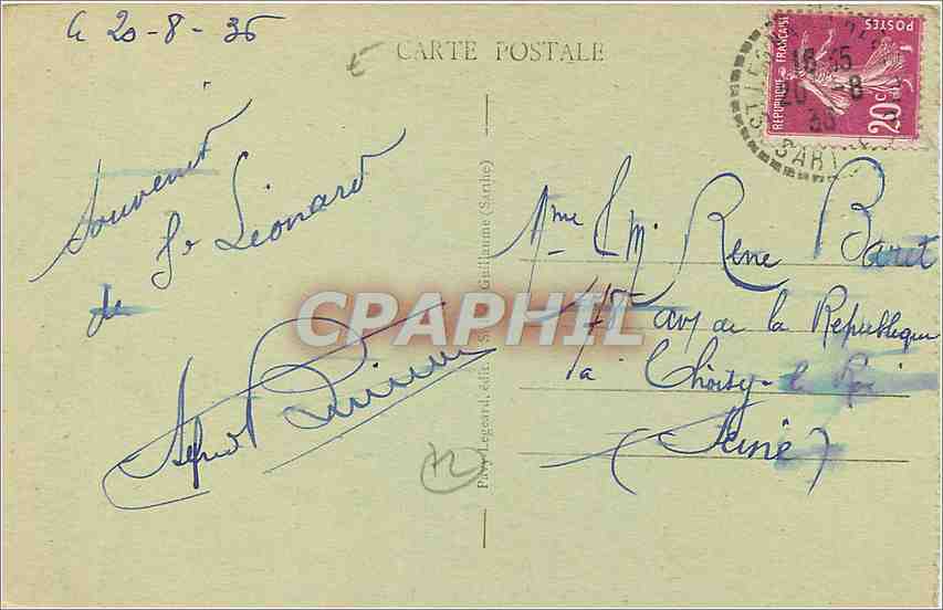 CPA Les Alpes Mancelles Saint Leonard des Bois Sarthe La Sarthe et Narbonne  — Rückseite