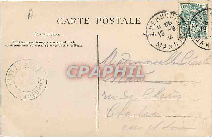 CPA La Normandie La CPA Cherbourg La Jetee Bateaux Phare  — Rückseite