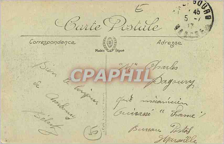 Cherbourg — Entrée du Jardin Public et la Montagne du Roule — LL. n°76 — Verso