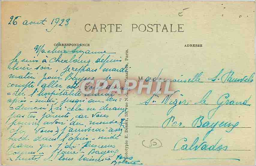 CPA Cherbourg Le Jardin Public et la Montagne du Roule  — Rückseite