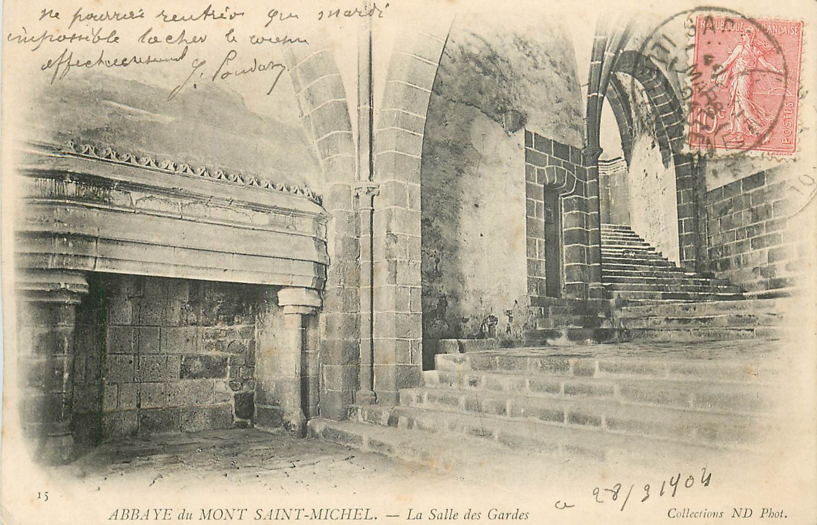 CPA Abbaye du Mont Saint Michel La Salle des Gardes 