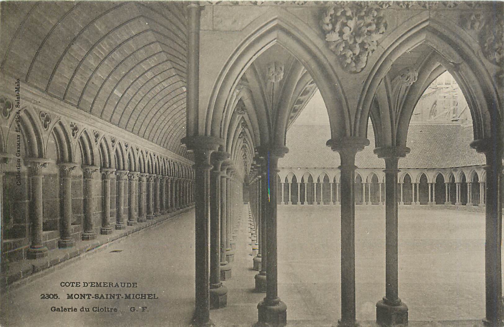 CPA Mont Saint Michel Galerie du Cloitre 