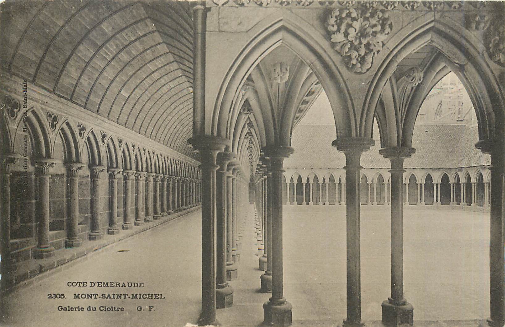 CPA Mont Saint Michel Galerie du Cloitre 