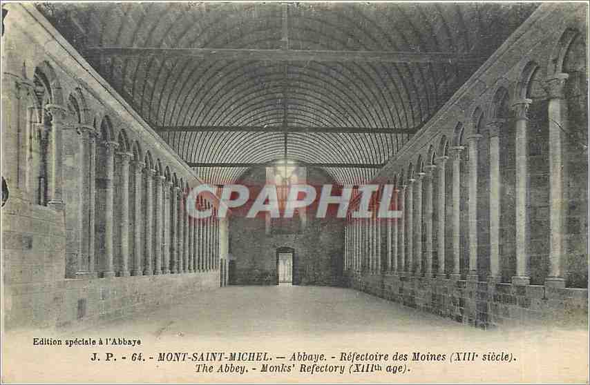 CPA Mont Saint Michel Abbaye Refectoire des Moines 