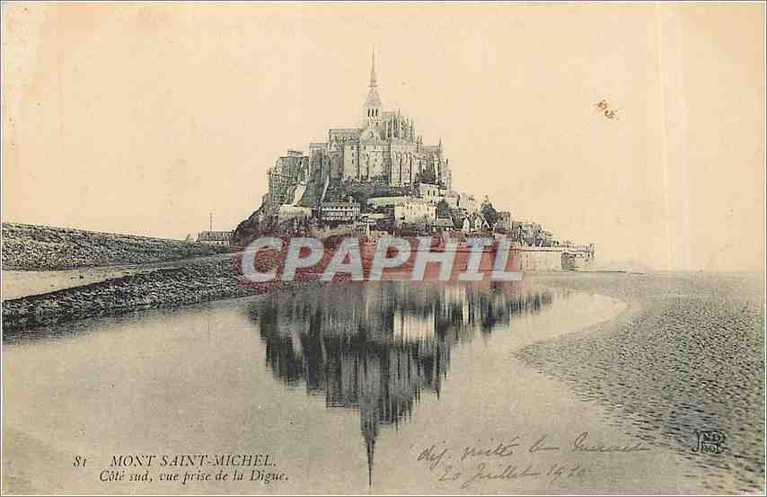 CPA Mont Saint Michel Cote Sud vue prise de la Digue 