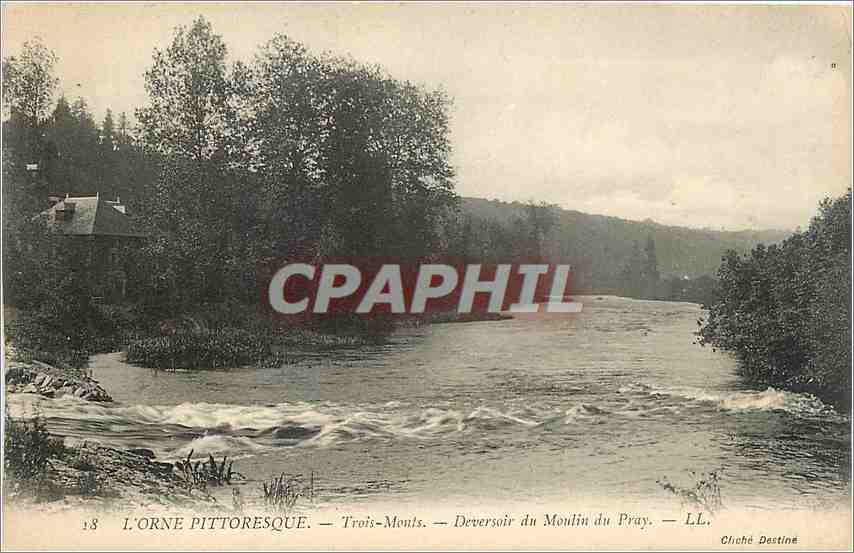 CPA L'Orne Pittoresque Trois Monts Deversoir du Moulin du Pray 