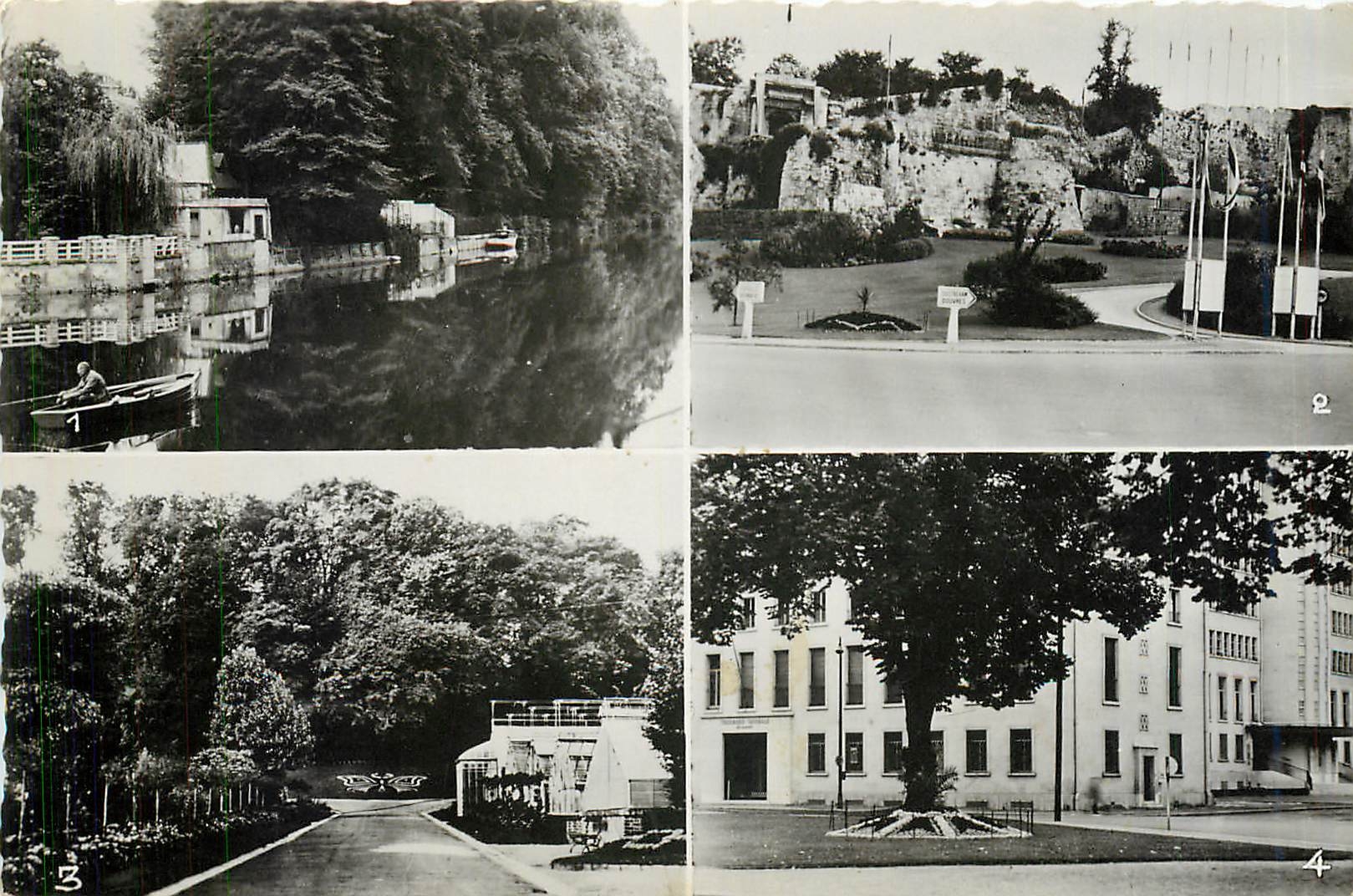 Caen (Calvados) — Les bords de l'Orne, les ruines du Château, Jardin des Plantes, Trésorerie générale et Cité Administrative