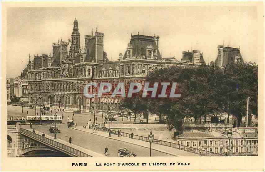 CPA Paris Le Pont d'Arcole et l'Hotel de Ville 