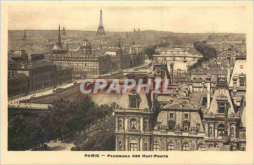 CPA Paris Panorama des Huit Ponts 