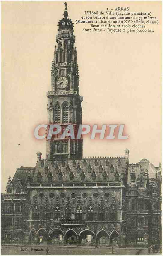 CPA Arras L'Hotel de Ville Facade principale 
