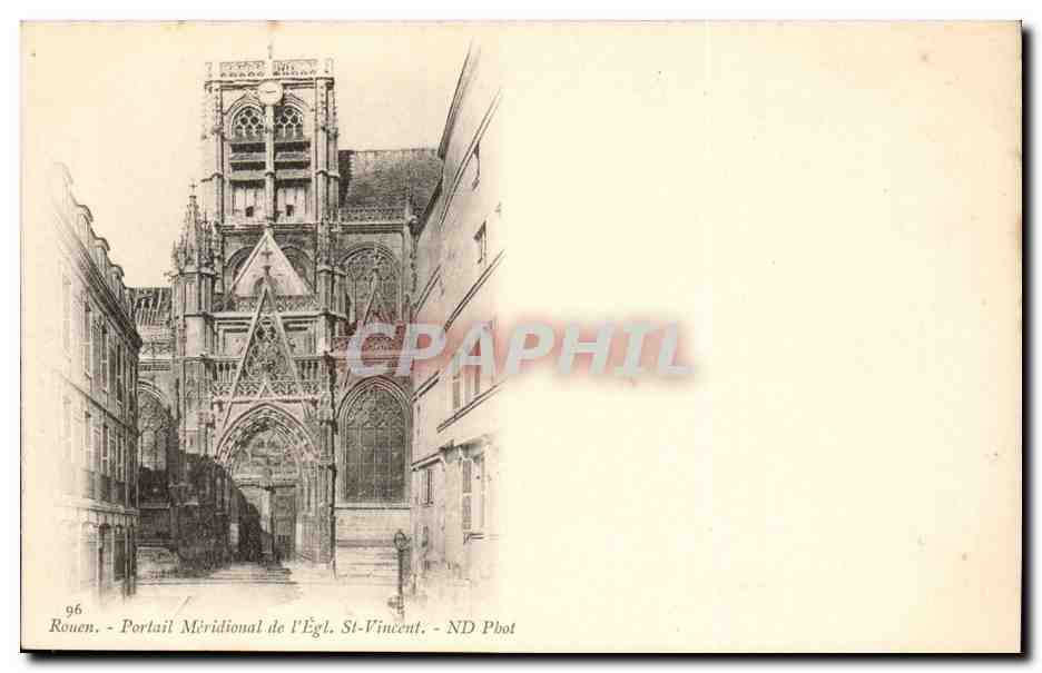 Rouen - Portail Meridional de l'Eglise St Vincent- CPA 