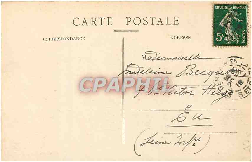 CPA Saint Germain en Laye Vue generale Place du Chateau L'Eglise  — Verso