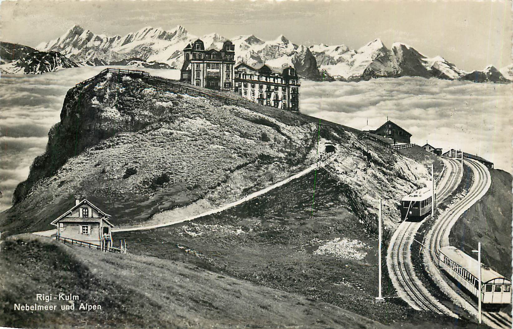 Rigi-Kulm — Nebelmeer und Alpen — Photoglob-Wehrli A.-G., Zürich