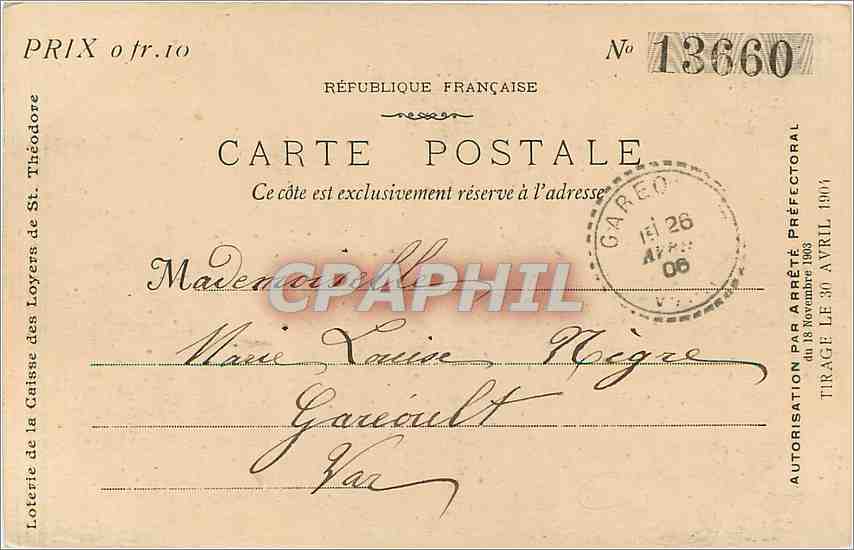 CPA Marseille La Sortie du Vieux Port Phare — Rückseite