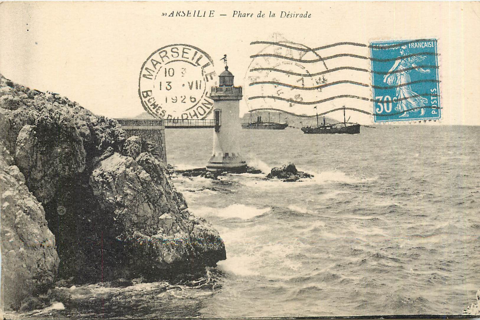 CPA Marseille Phare de la Desirade Phare Bateau