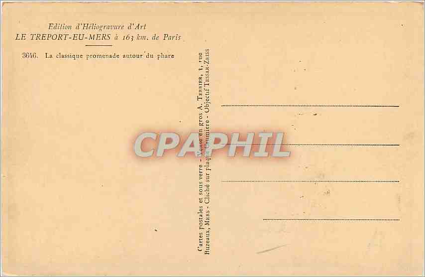 CPA Le Treport eu Mers La Classique promenade autour du phare  — Rückseite