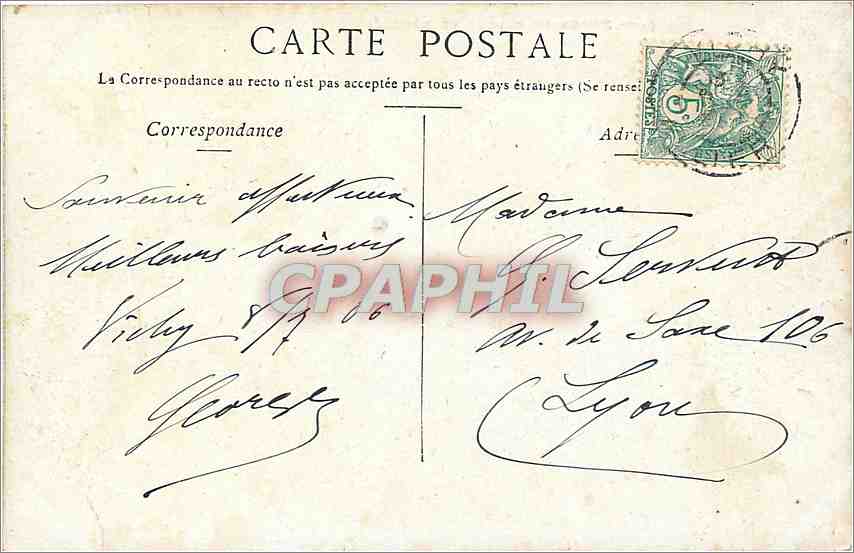 Vichy — Maison de Madame de Sévigné — Stäberch, n°710 — Rückseite