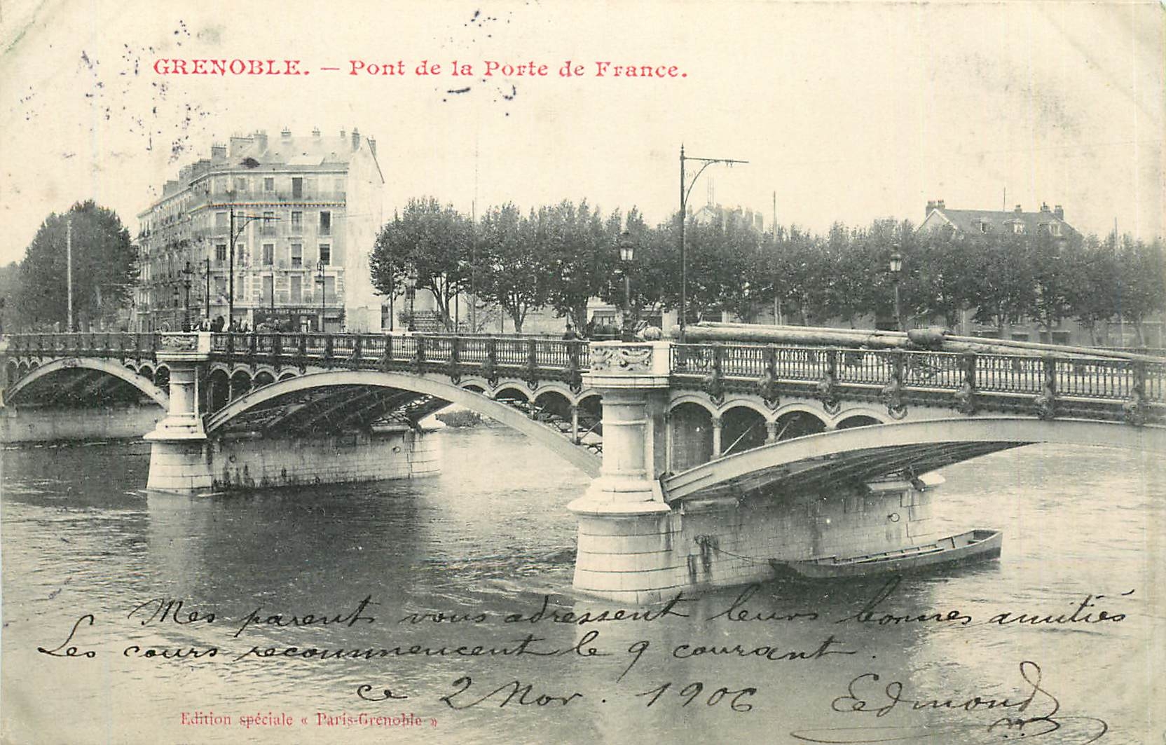 Grenoble — Pont de la Porte de France — Édition spéciale « Paris-Grenoble »