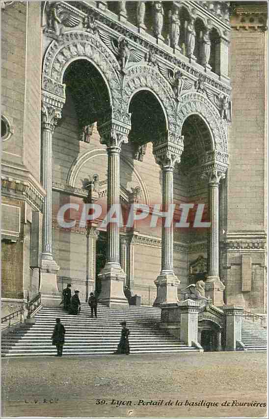 CPA Lyon Portail de la Basilique de Fourvieres 