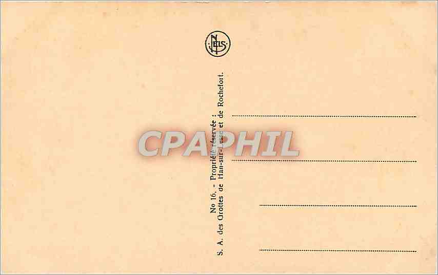 CPA Grotees de Han La Salle du Precipice  — Rückseite
