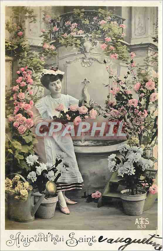 Jeune femme dans un jardin fleuri — Aujourd'hui Sainte-Augustine — A&S 533
