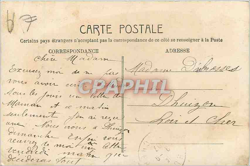 Jeune femme souriante — décor de fleurs et oiseau — éditeur G.1 — Reverso
