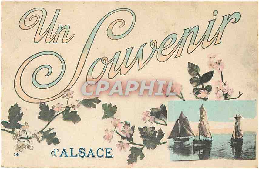 CPA Un Souvenir d'Alsace Bateaux de peche