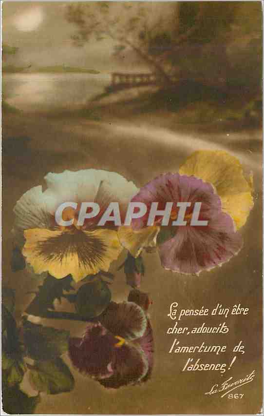 CPA La pensee d'un etre cher  adoucit l'Amertume de l'Absence Fleurs