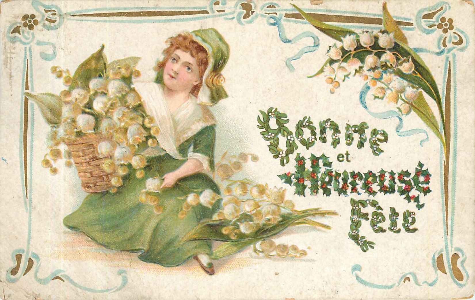CPA Bonne et Heureuse Fete Fleurs Enfant