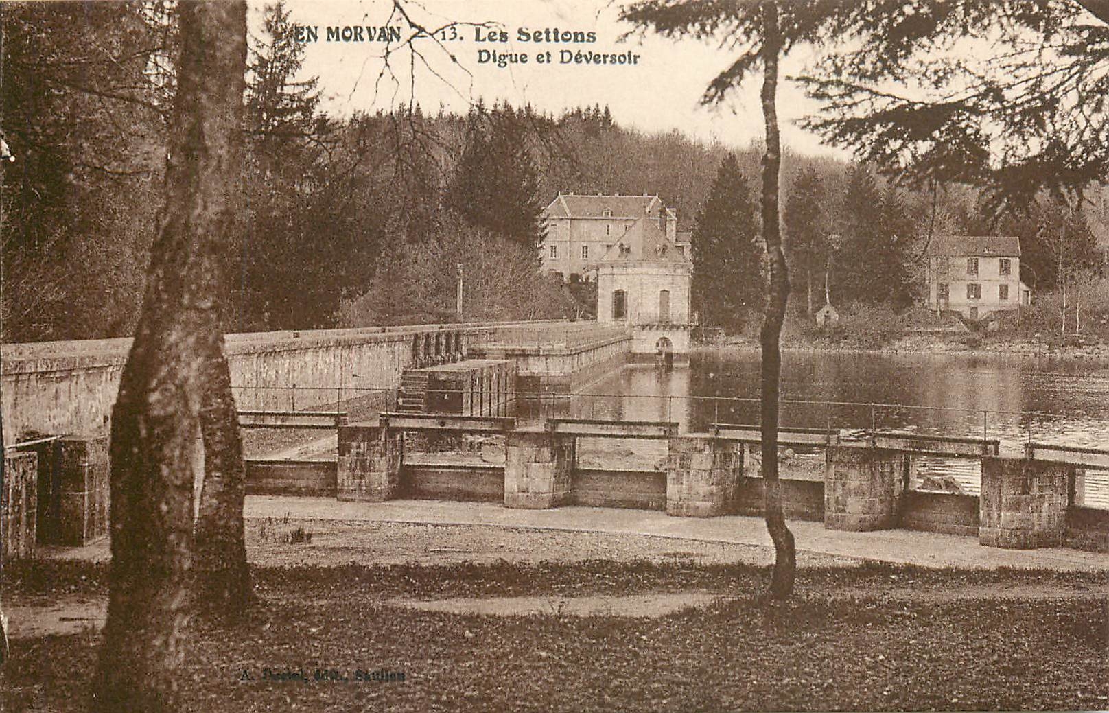 CPA En Morvan Les Setton Digue et Deversoir 