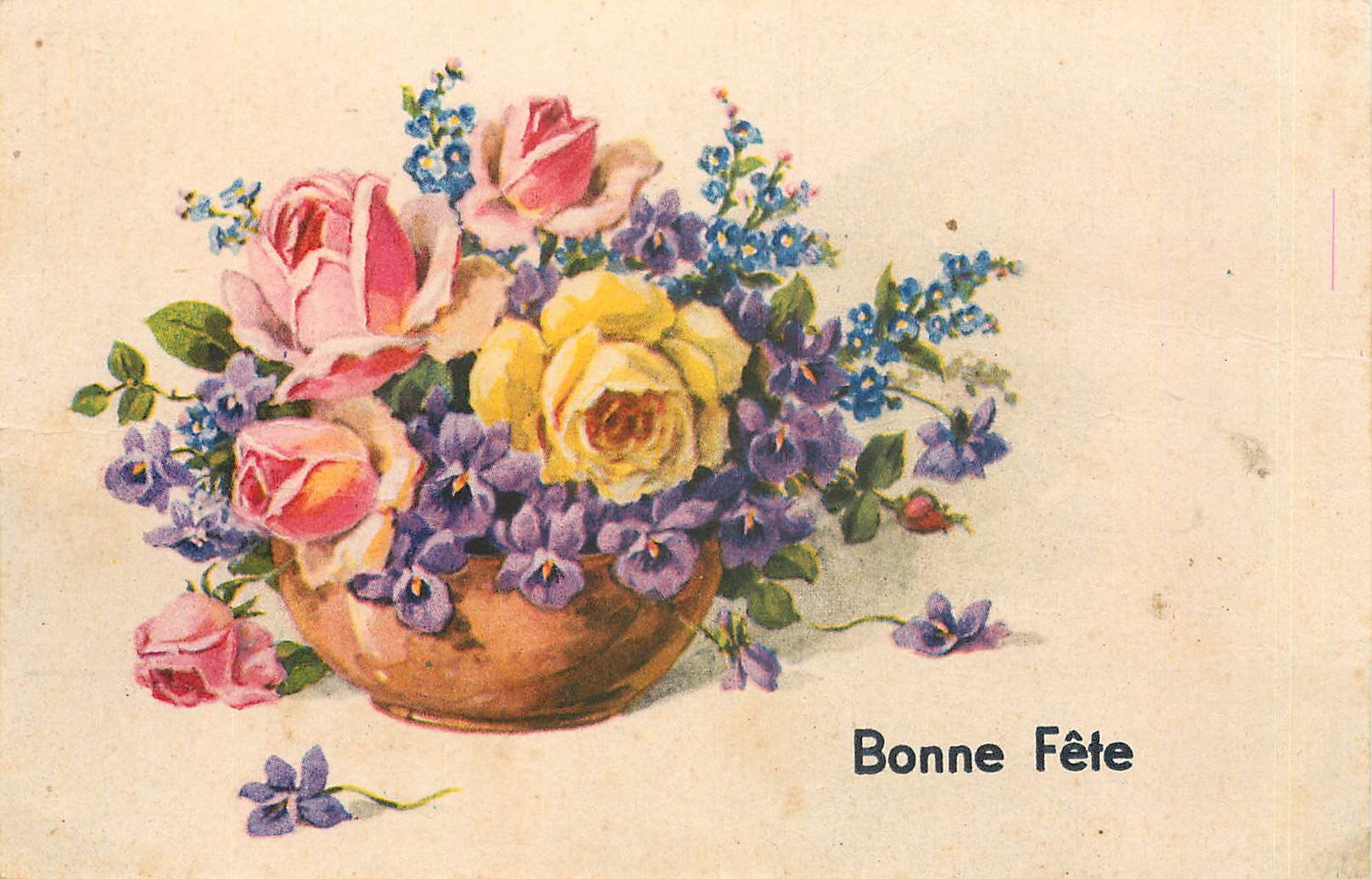 CPA Bonne Fete Fleurs