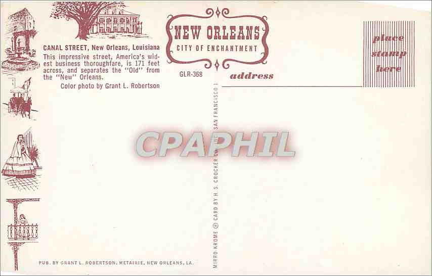 CPM Canal Street New Orleans Louisiana Tramway — Verso