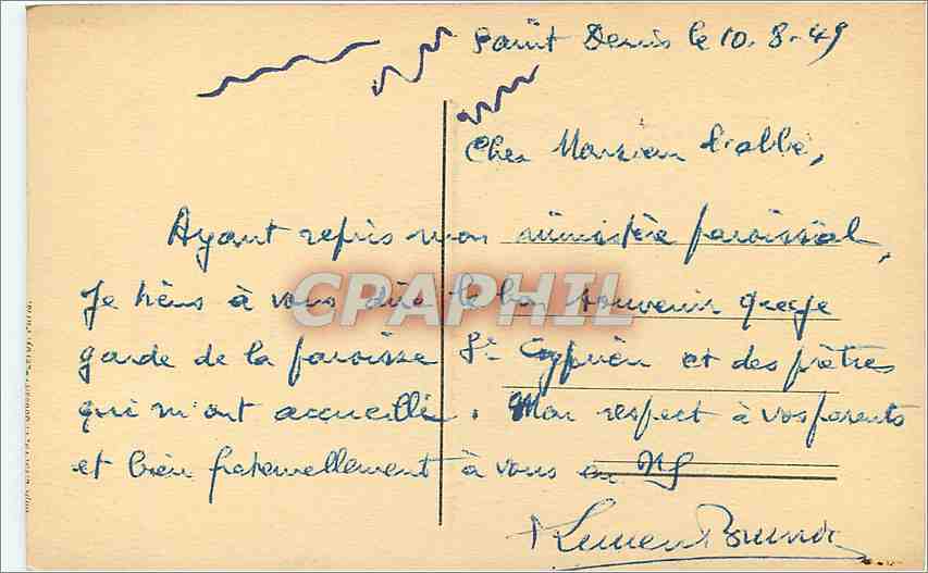 Église St-Denis de l'Estrée — La nef, l'orgue et la chaire — Verso