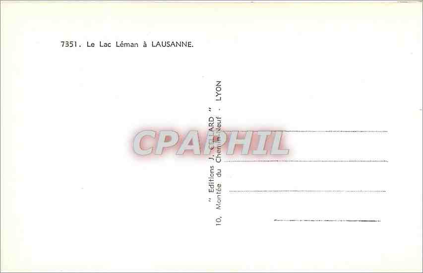 CPA Le Lac Leman a Lausanne Bateaux — Rückseite
