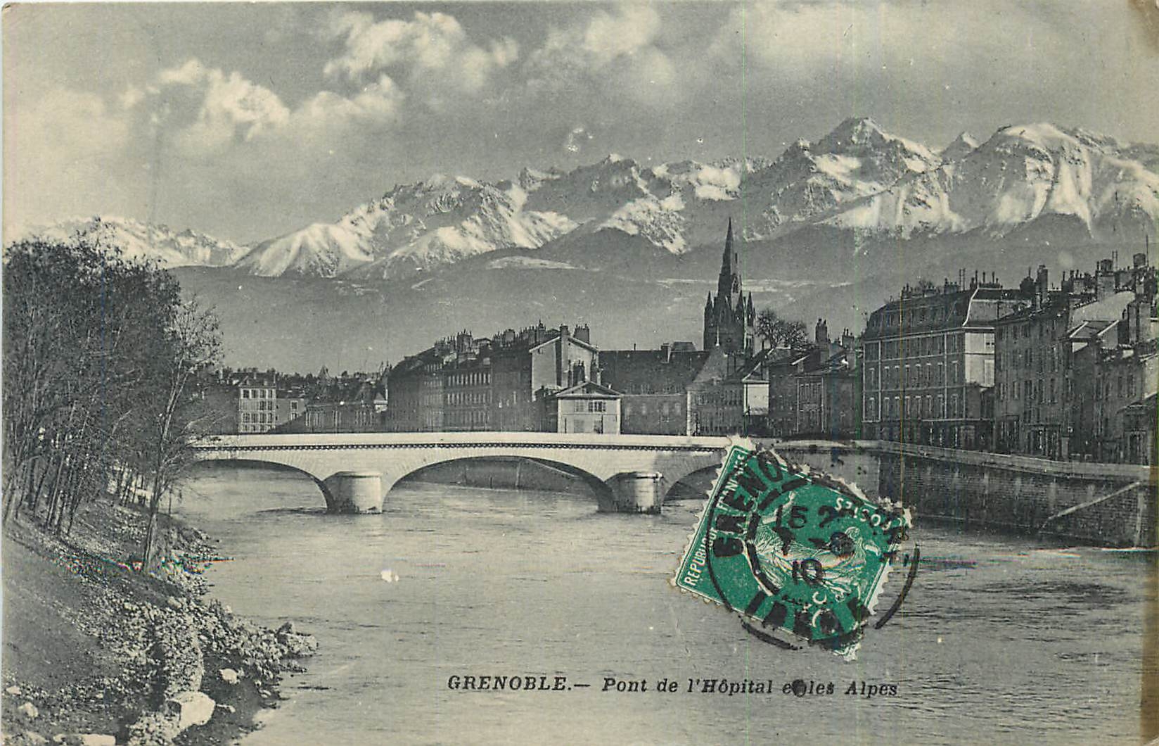 Grenoble — Pont de l'Hôpital et les Alpes