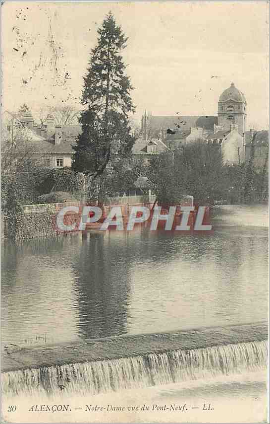 CPA Alencon Notre Dame vue du Pont Neuf 