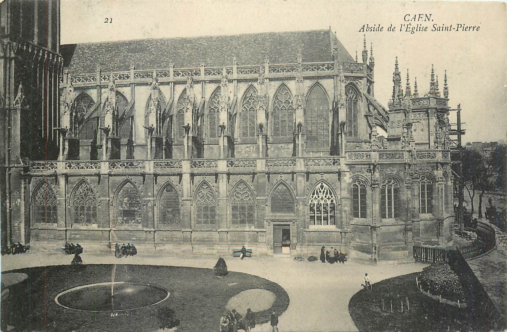 CPA Caen Abside de l'Eglise Saint Pierre 