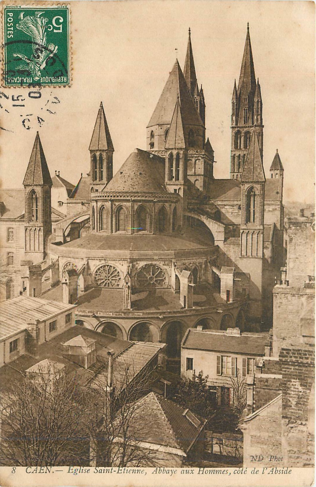 CPA Caen Eglise Saint Etienne Abbbaye aux Hommes cote de l'Abside 