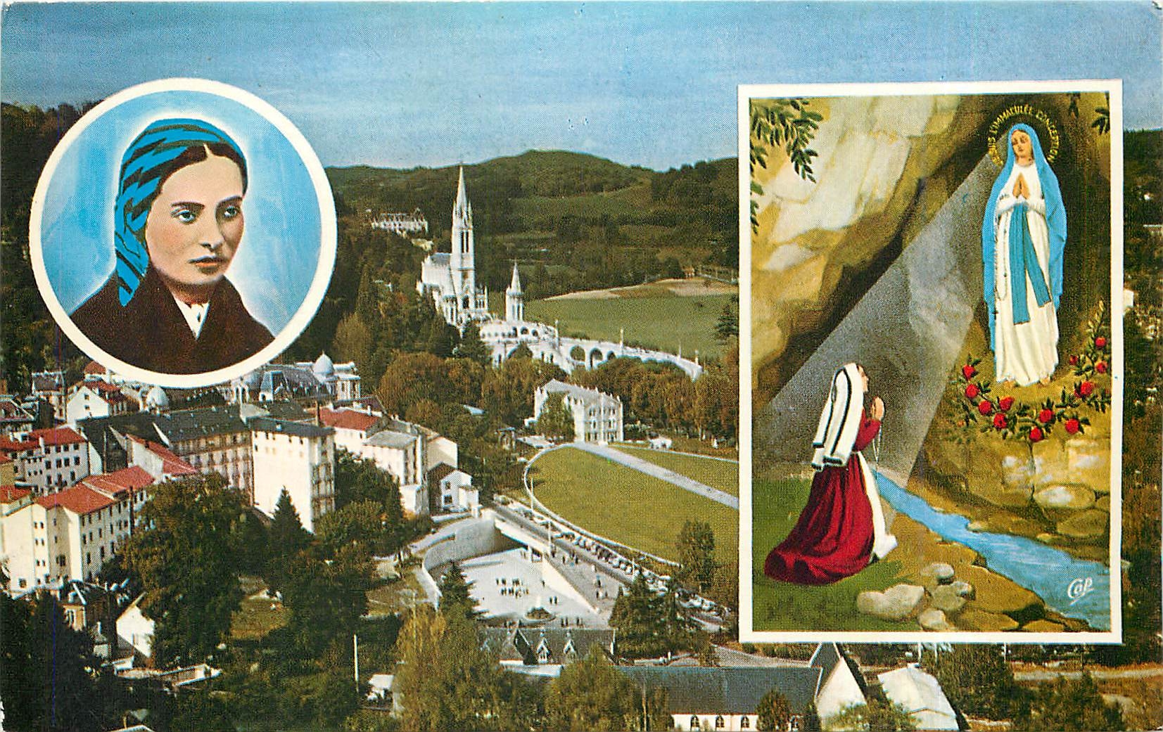 CPM Lourdes Hautes Pyrenees Vue generale L'Apparition 