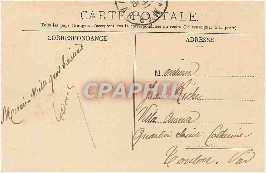 CPA Cherbourg Bassin de Retenue  — Rückseite