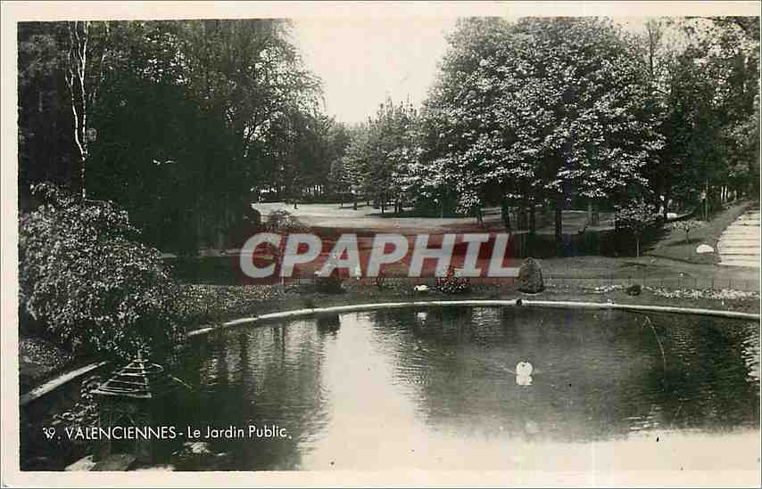 CPM Valenciennes Le jardin Public 