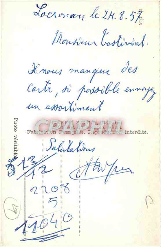 CPM Souvenir du Finistere Douarnenez Quimper Concarneau Audierne Benodet Pointe du Raz Plougastel Mo — Rückseite