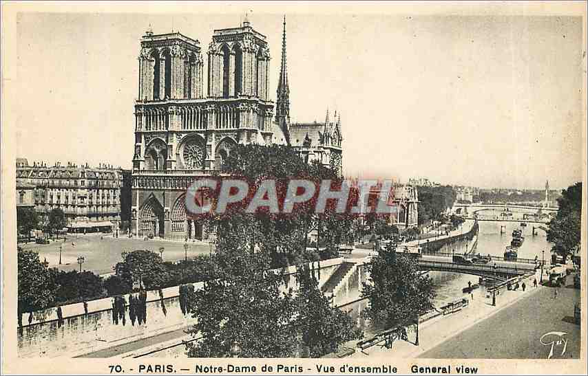 CPA Paris Notre Dame de Paris Vue d'Ensemble 