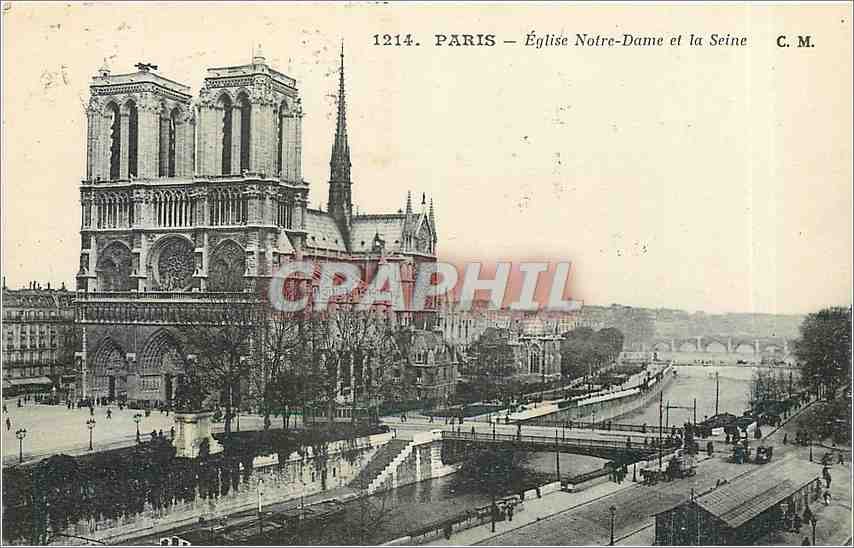 CPA Paris Eglise Notre Dame et la Seine 