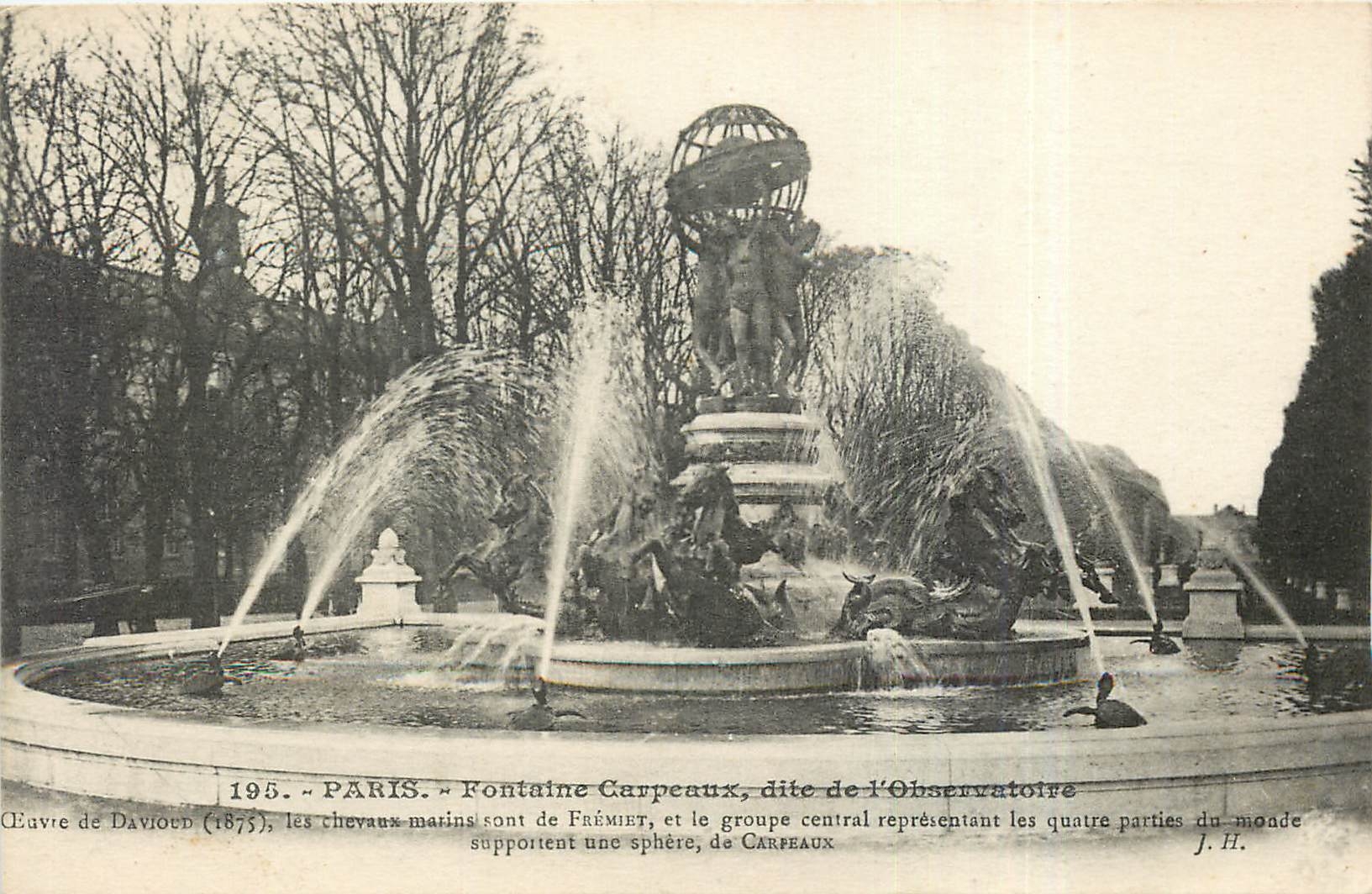 CPA Paris Fontaine Carpeaux dite de l'Observatoire 