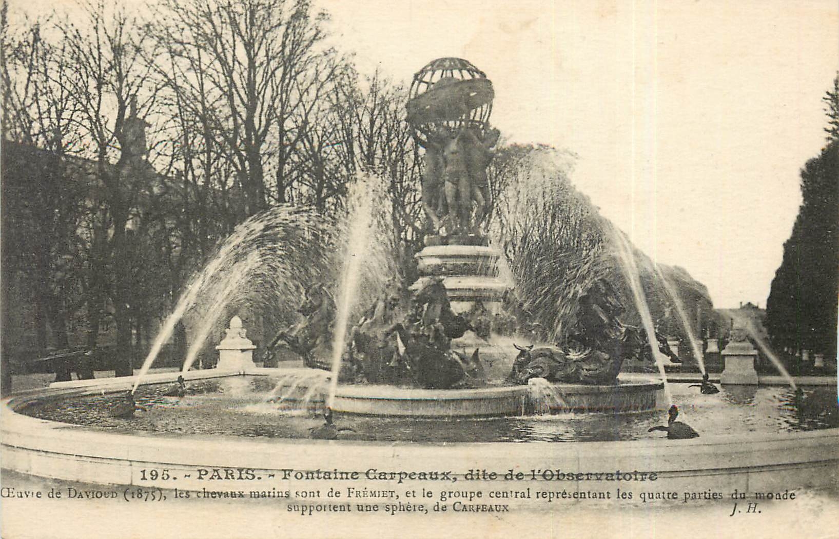 CPA Paris Fontaine Carpeaux dite de l'Observatoire 