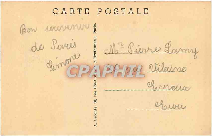 CPA Paris Notre Dame Facade  — Verso