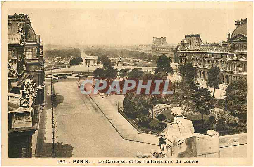 CPA Paris Le Carrousel et les Tuileries pris du Louvre 