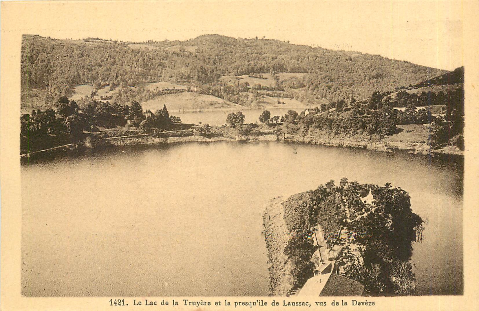 Le Lac de la Truyère et la presqu'île de Laussac, vus de la Devèze — 1421 — Éditions Maltroux-Aurillac